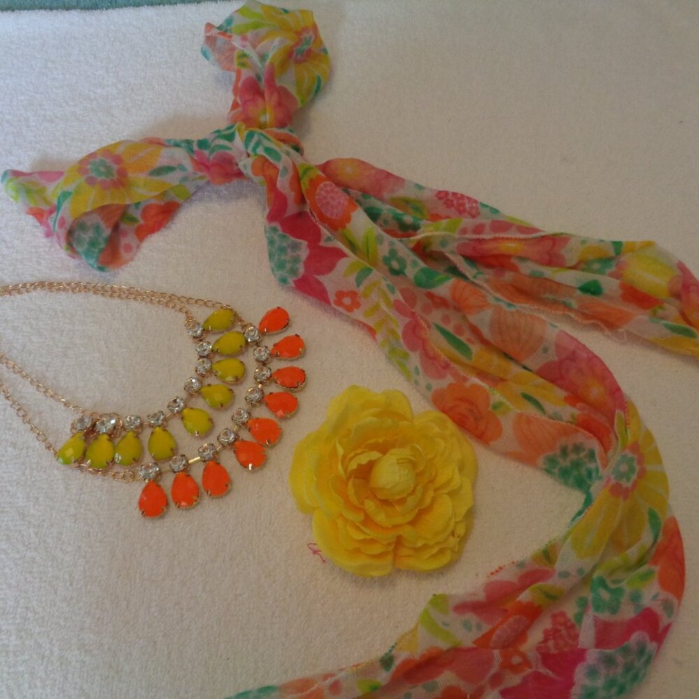HOT In MIAMI GIRL FRUITY COLORS NECKLACES & SCARF LOT